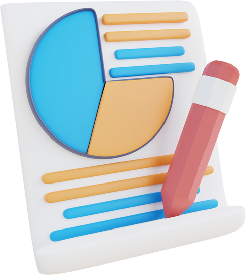 3d illustration document report graphic
