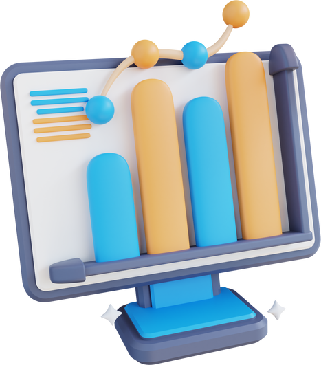 3d illustration monitoring graphic
