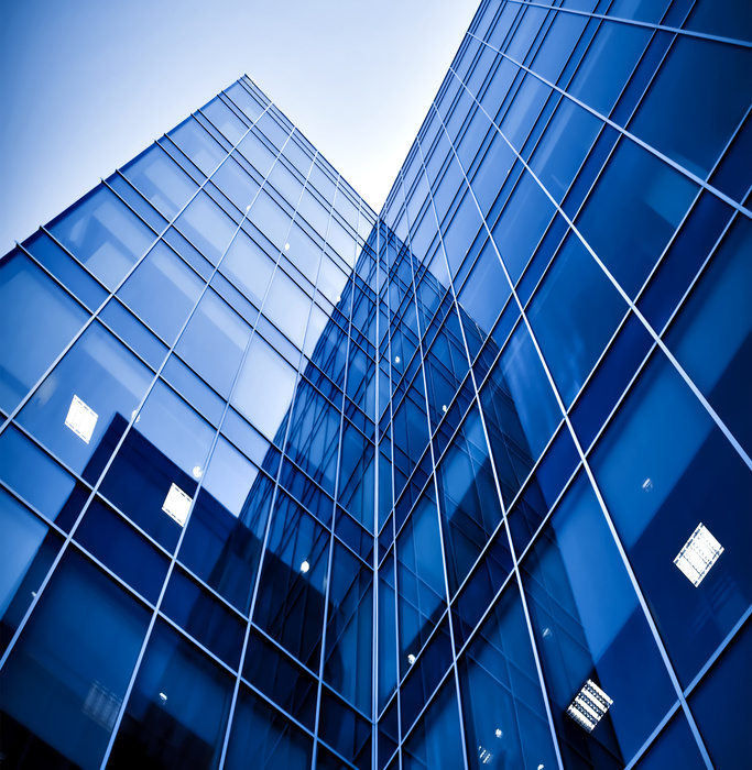 abstract glass side of business building